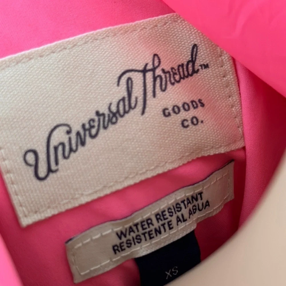 Women's Puffer Jacket Pink Zip up with Hood by Universal Thread (M9YG8Y) - Picture 3 of 4